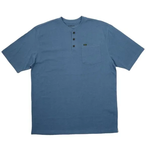 ‼️NWOT‼️ STANLEY Short Sleeve Henley Tee-Shirt - Navy - Picture 3 of 3